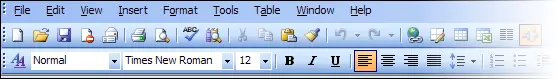 Word 2003 toolbars