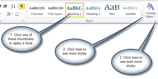 headings in microsoft word 2010