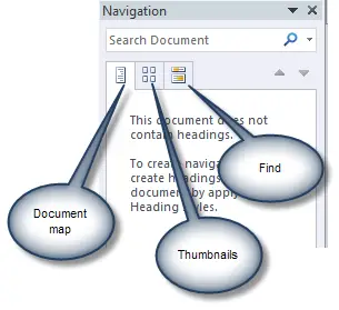 using navigation pane in word