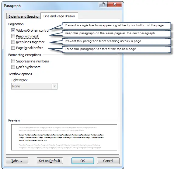 microsoft word remove section break word 2003