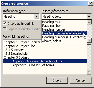 microsoft word cross reference figure showing up