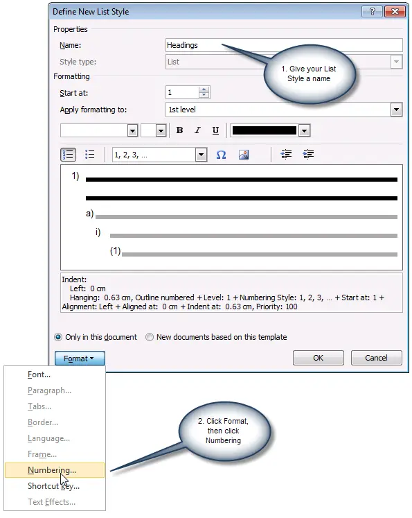 centering paragraph numbers in word for mac